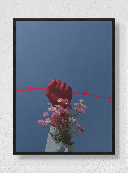 BLOOM AGAINST BARBS - Black Frame