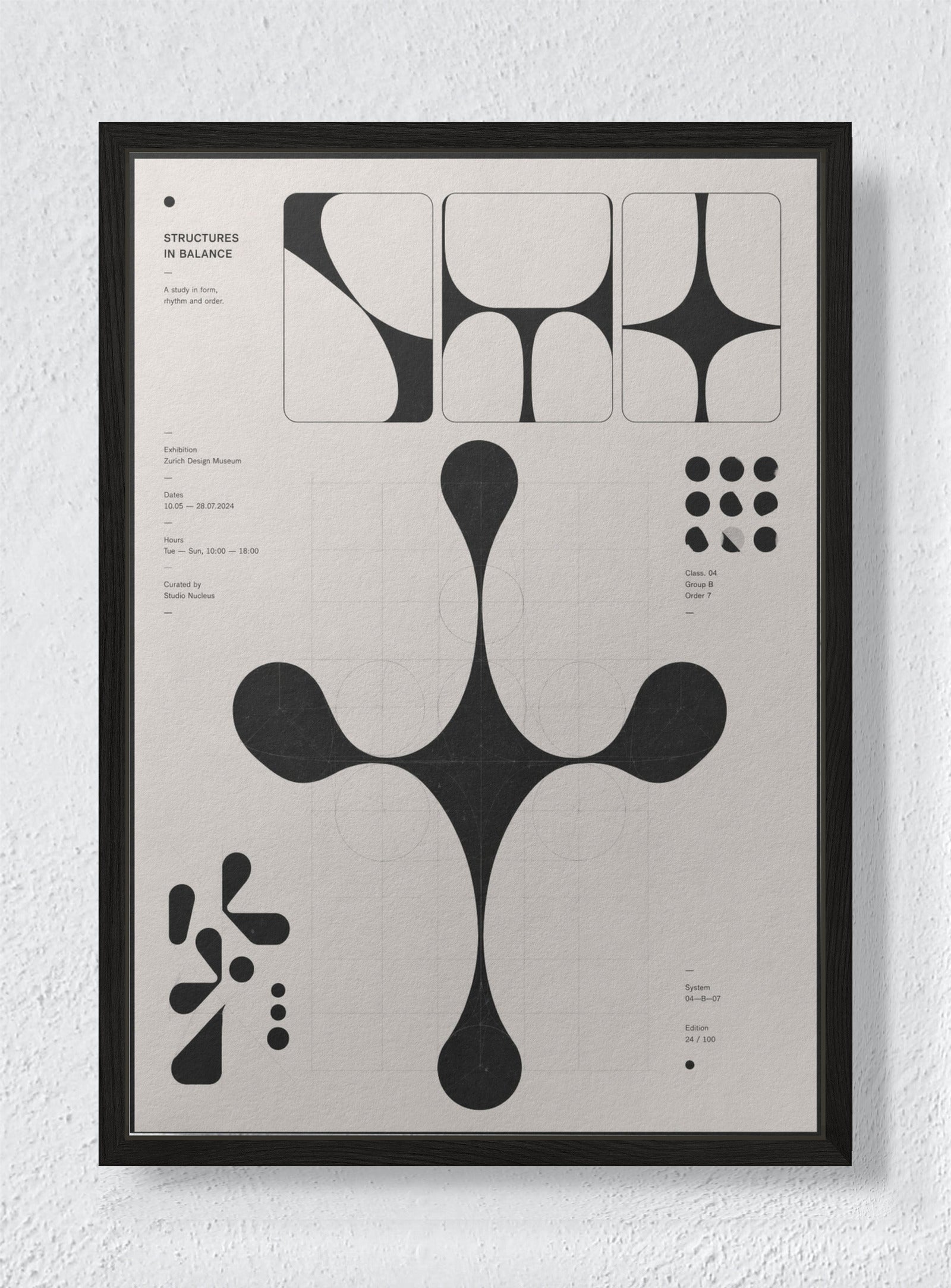 ABSTRACT GEOMETRIC: - Black frame canvas
