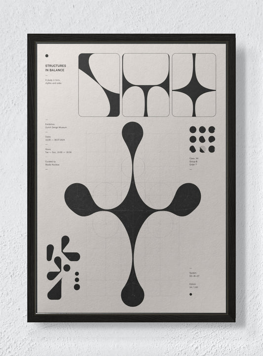 ABSTRACT GEOMETRIC: - Black frame canvas