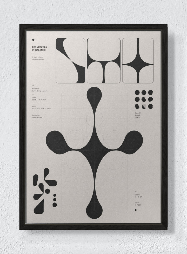 ABSTRACT GEOMETRIC: - Black frame canvas