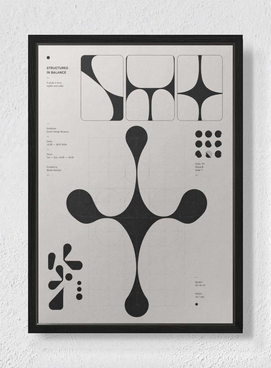 ABSTRACT GEOMETRIC: - Black frame canvas