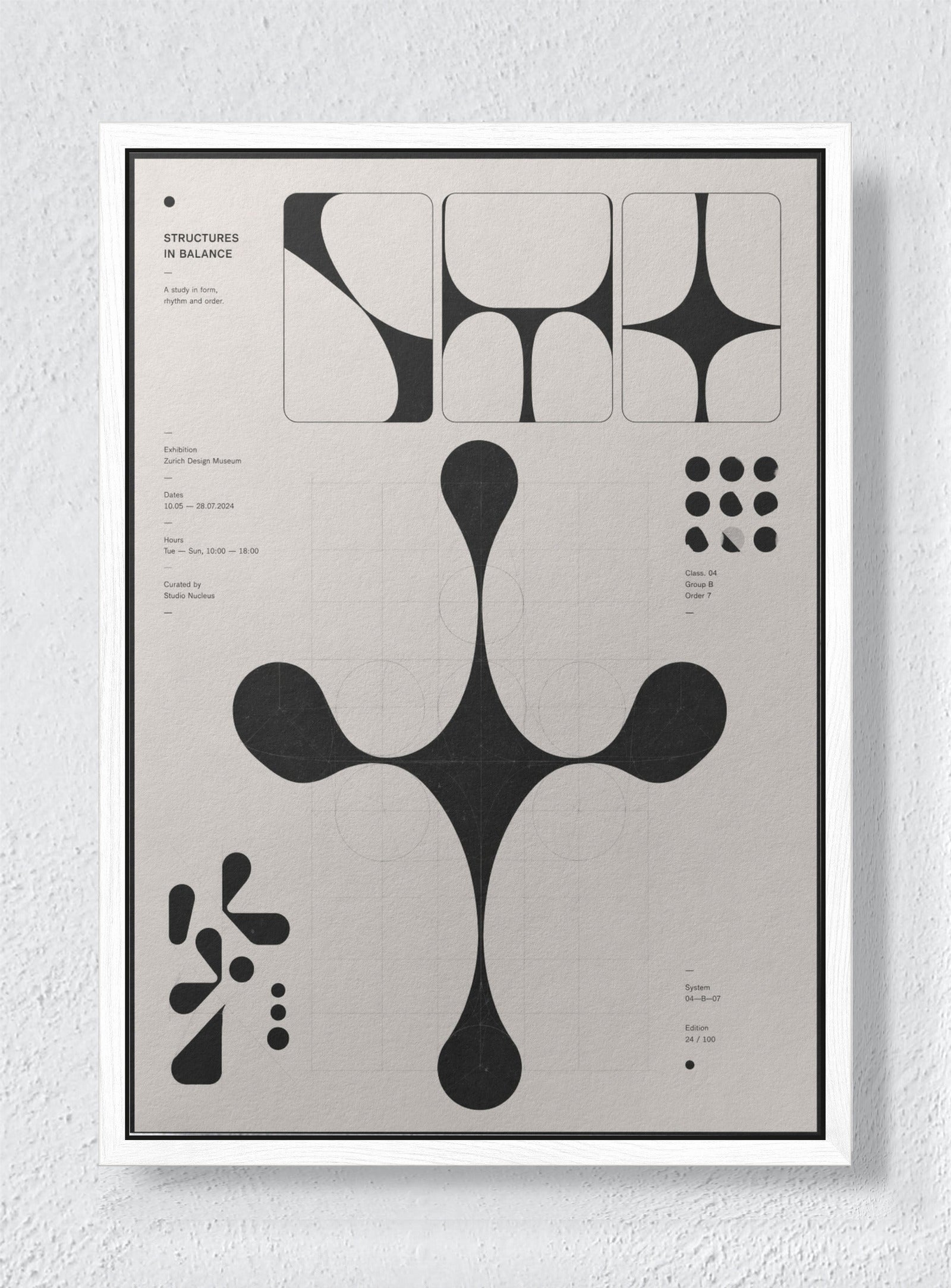 ABSTRACT GEOMETRIC: - White frame canvas