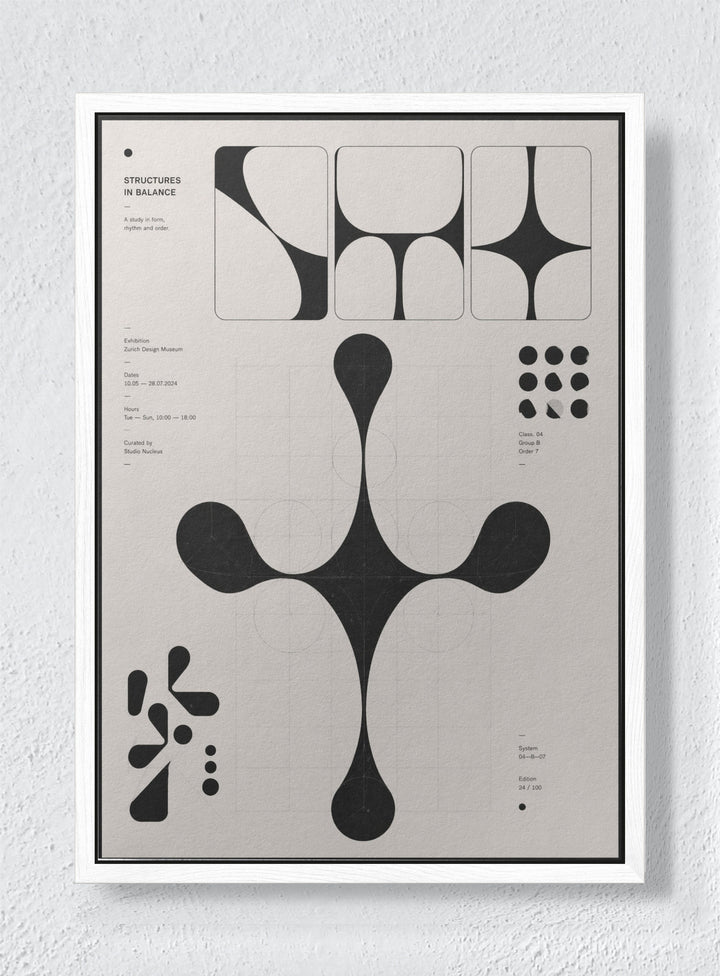 ABSTRACT GEOMETRIC: - White frame canvas