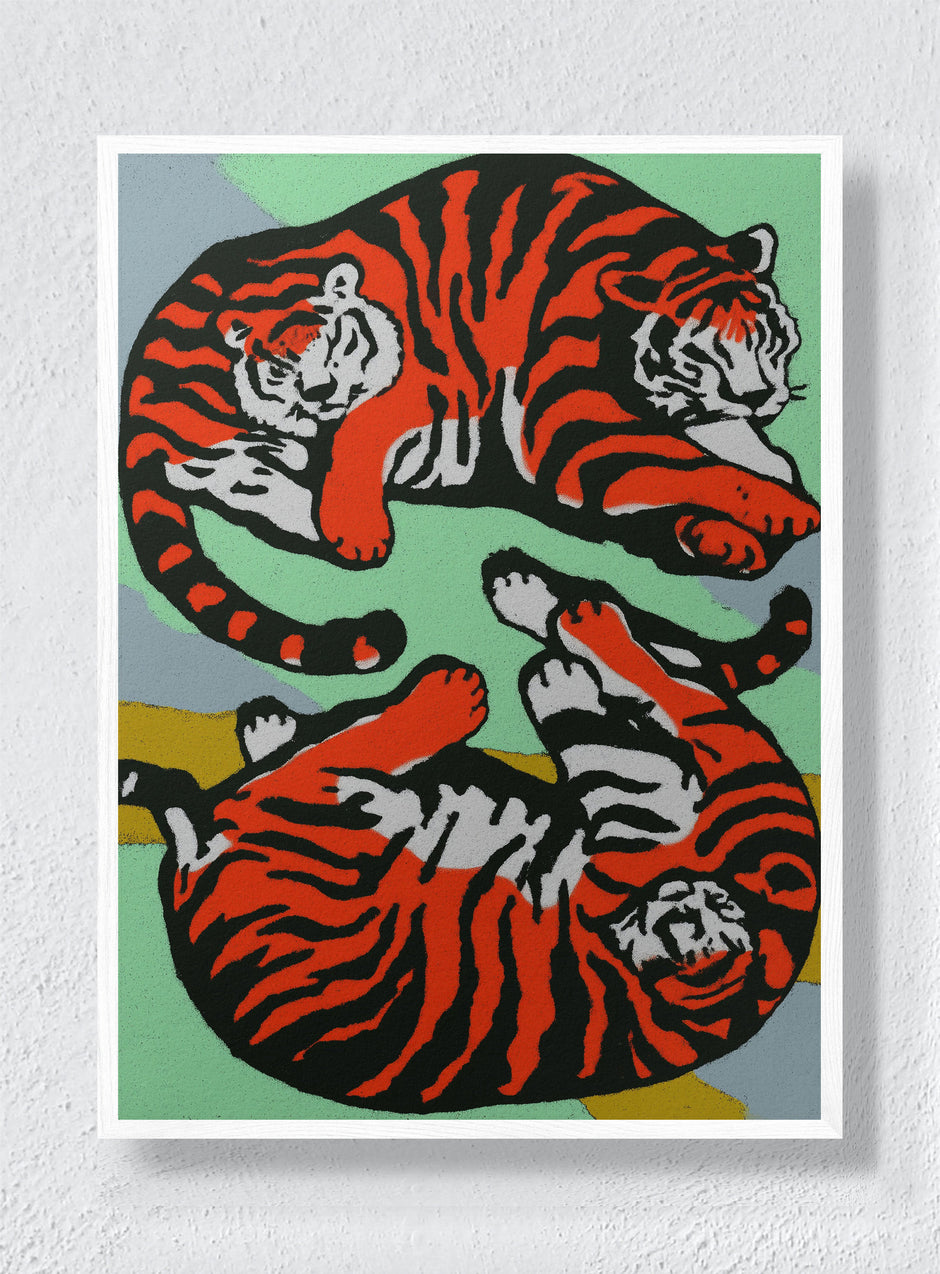 TIGER YIN YANG - White Frame