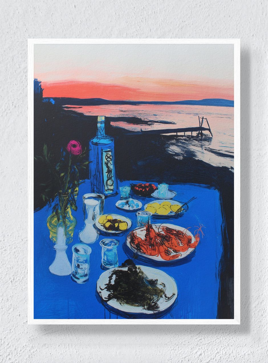 AL FRESCO EVENING - White Frame