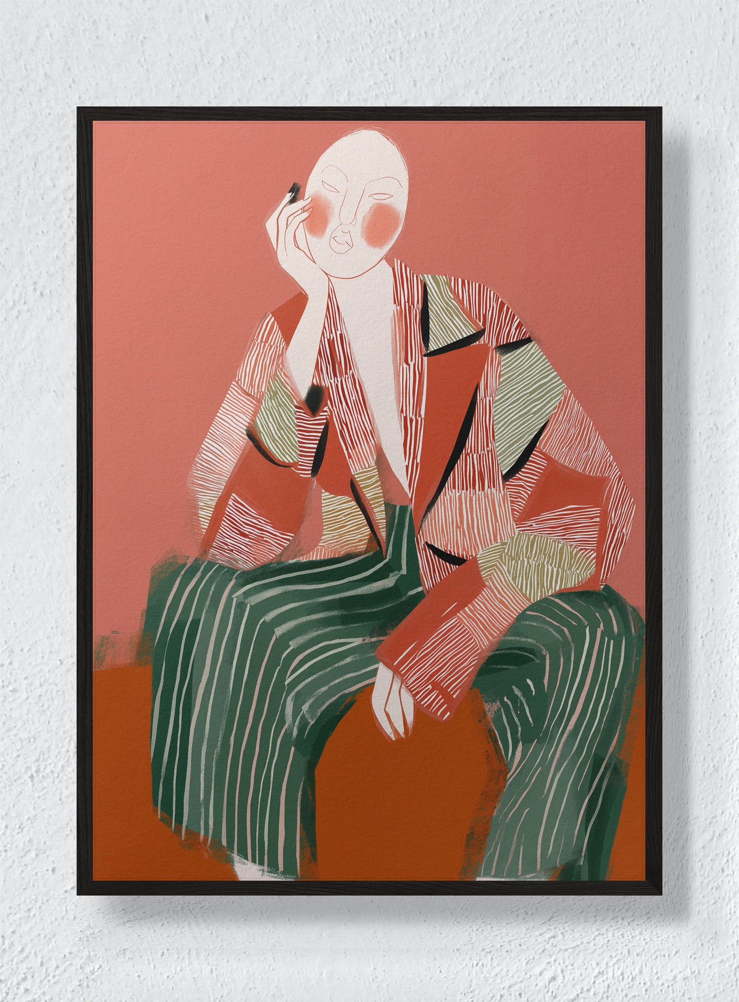 PORTRAIT IN TERRACOTTA - Black Frame