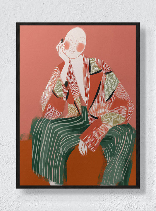 PORTRAIT IN TERRACOTTA - Black Frame