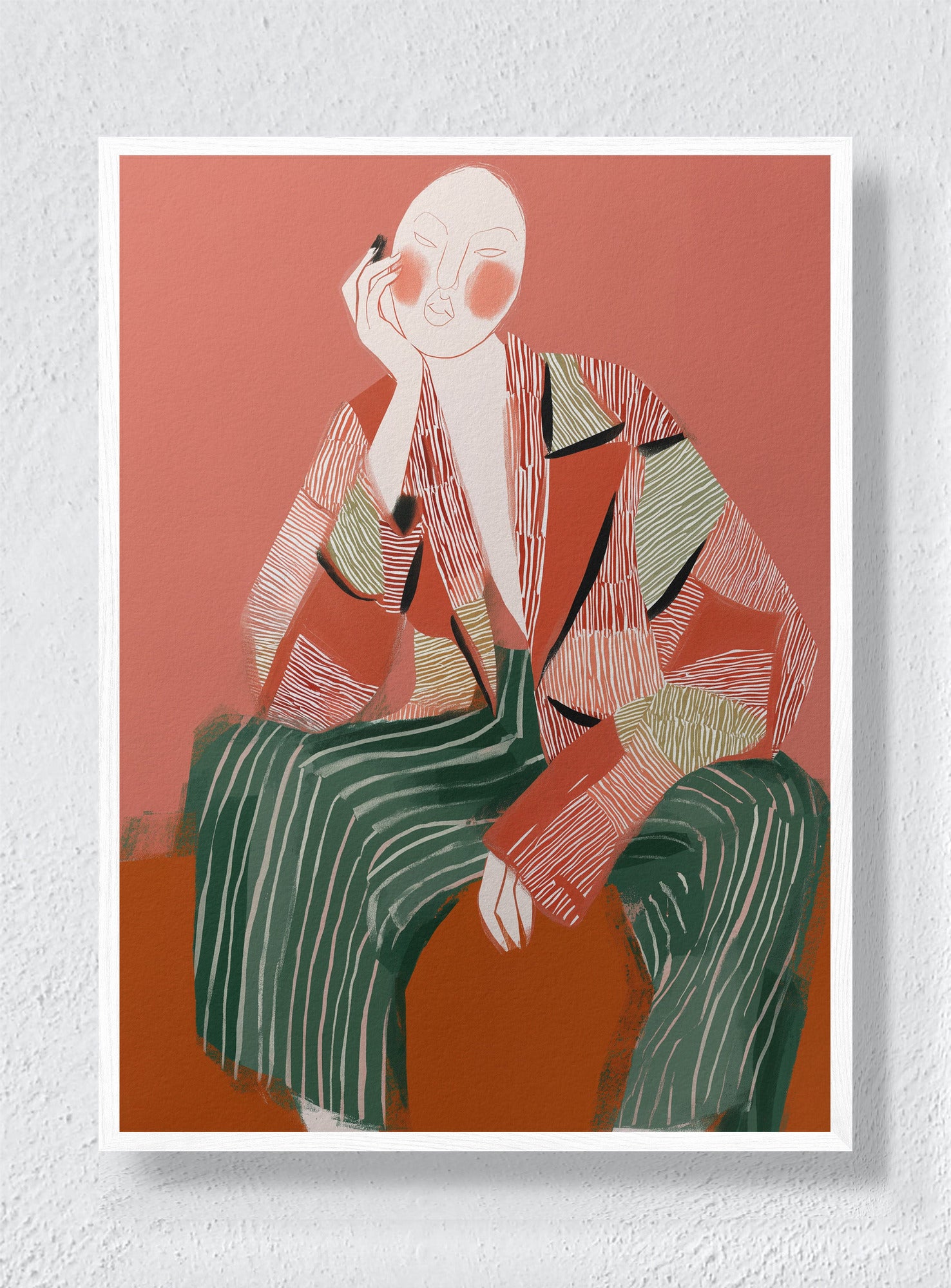 PORTRAIT IN TERRACOTTA - White Frame