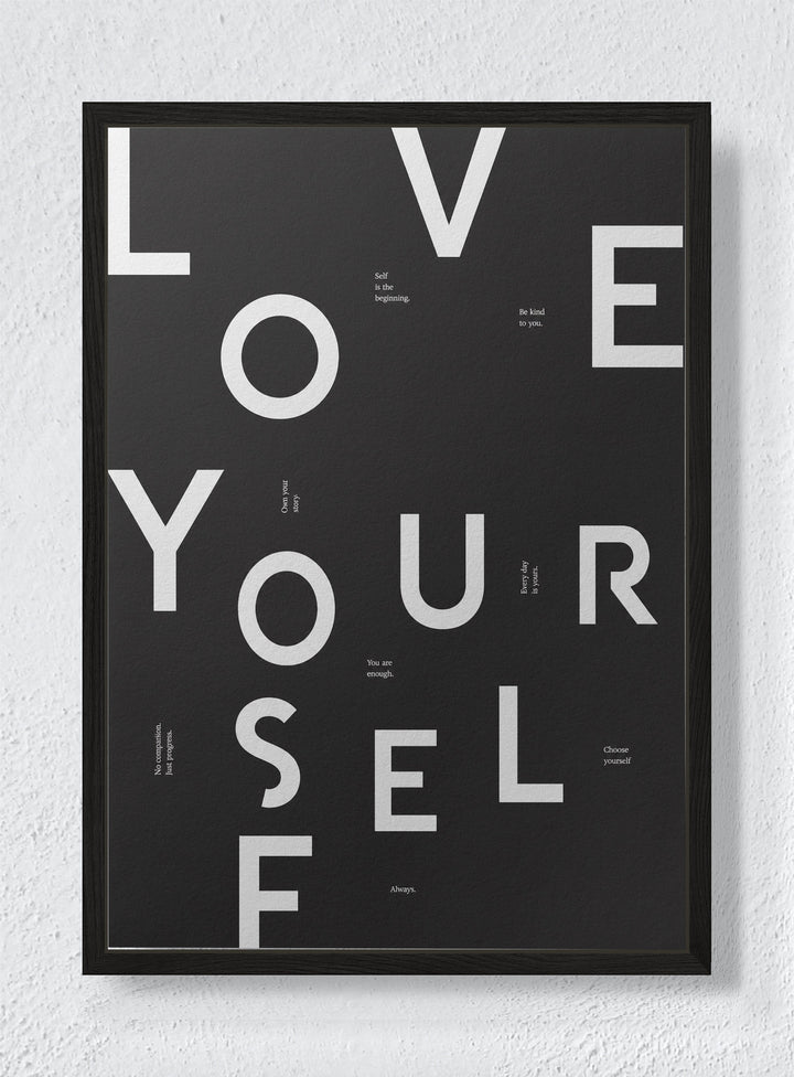 NIGHT LETTER - Black frame canvas