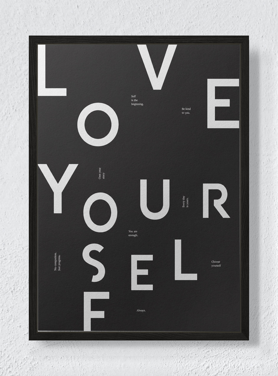 NIGHT LETTER - Black frame canvas