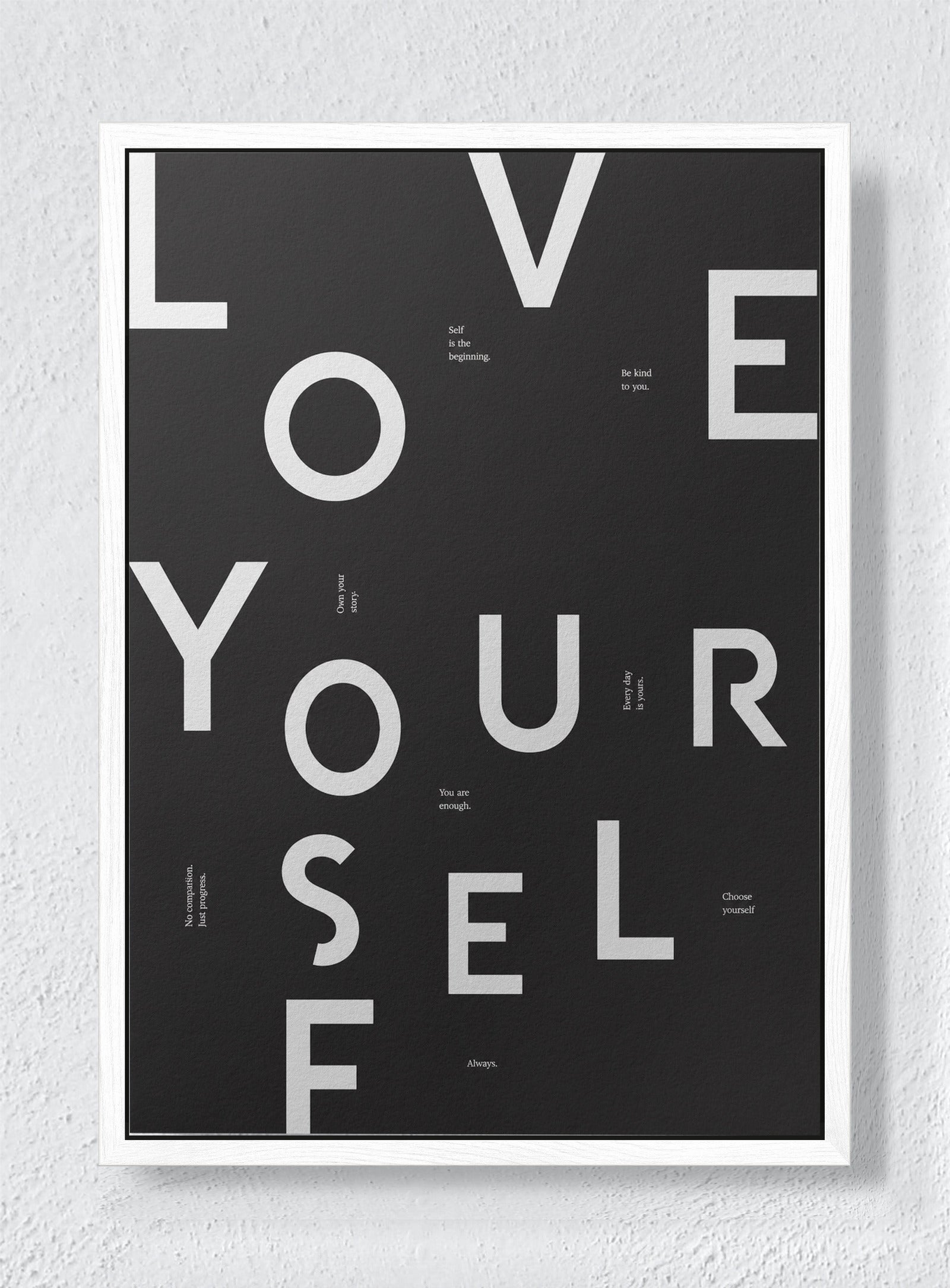 NIGHT LETTER - White frame canvas