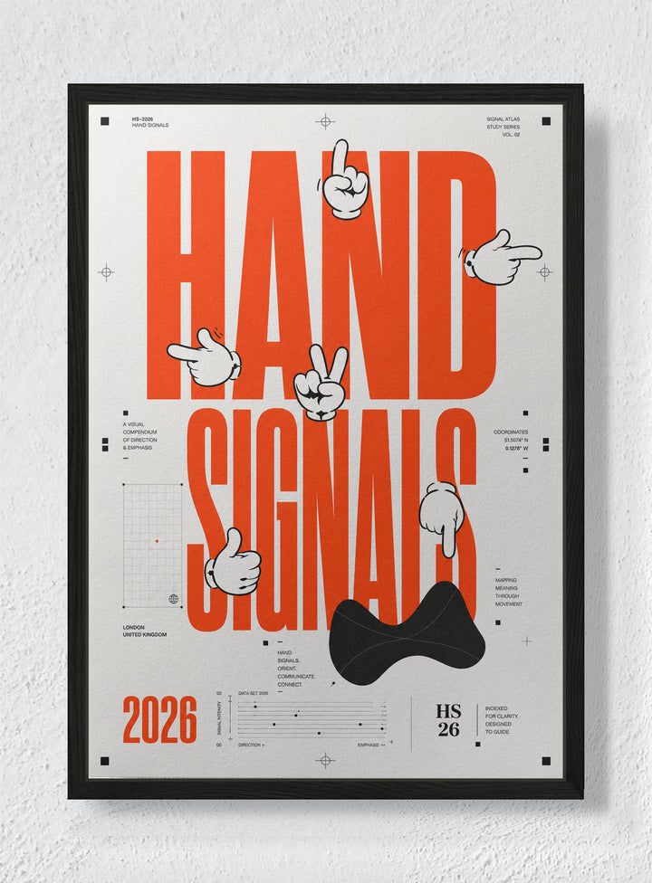 HAND SIGNALS - Black frame canvas