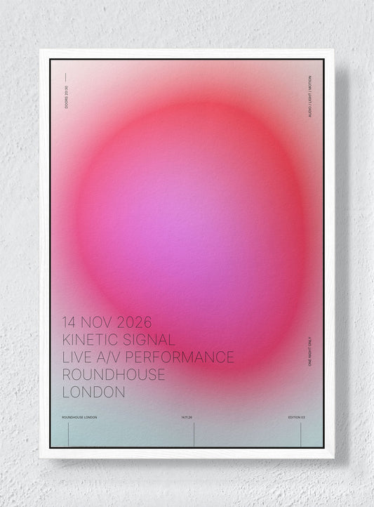 KINETIC SIGNAL - White frame canvas