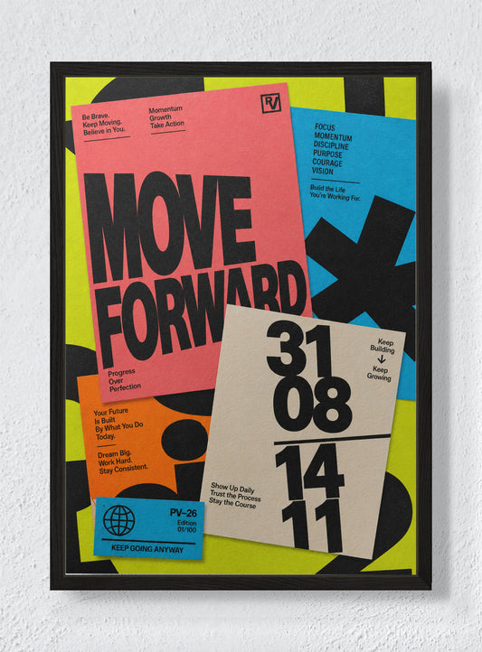MOVE FORWARD - Black frame canvas