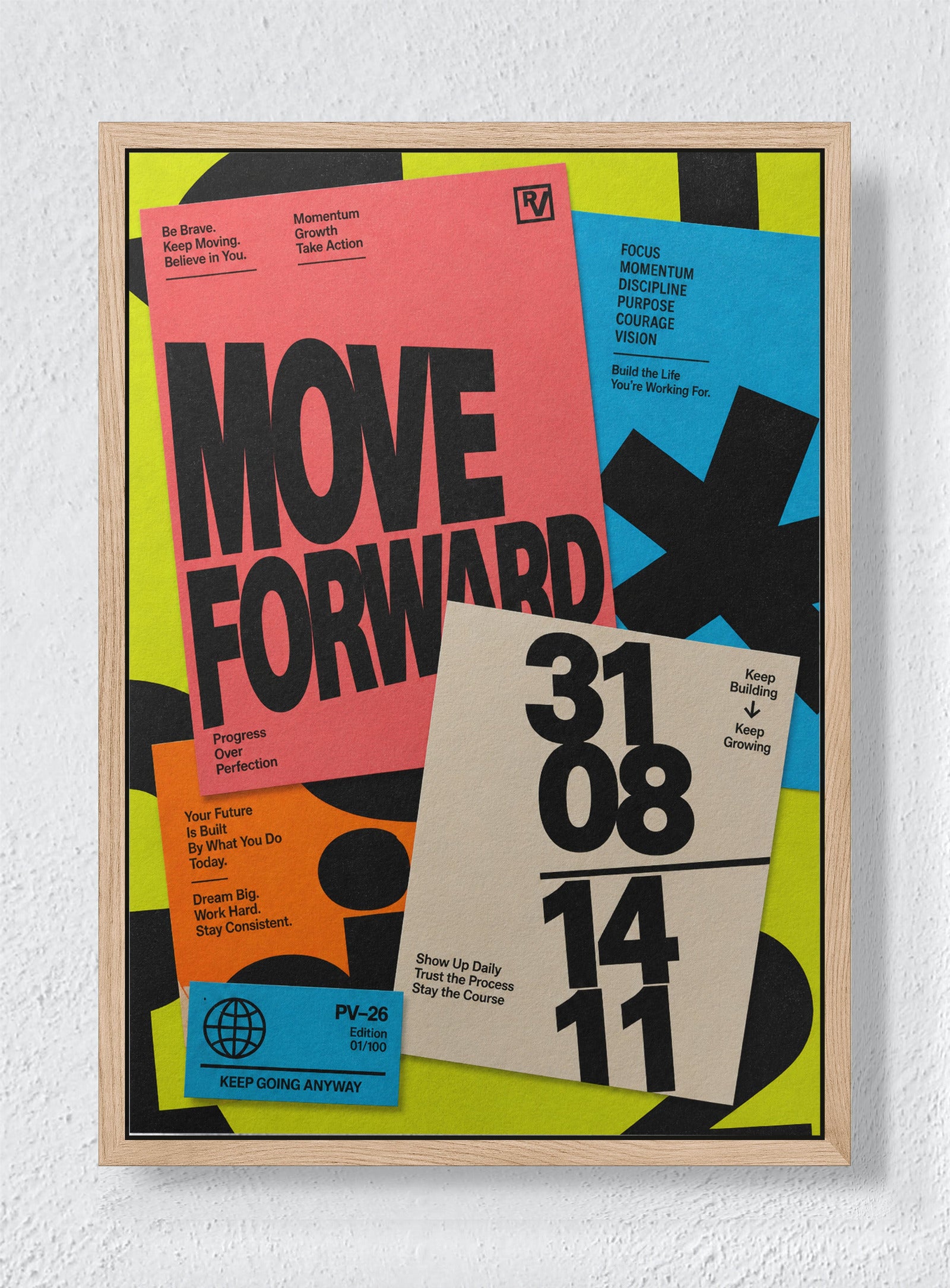MOVE FORWARD - Natural frame canvas