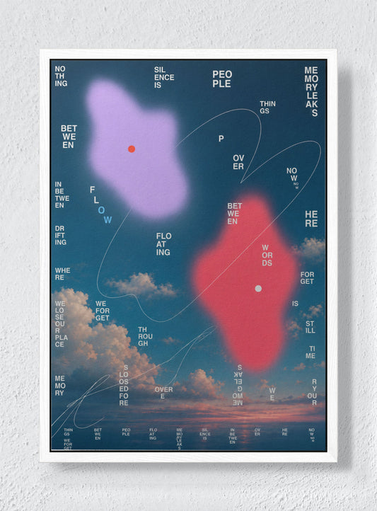 CLOUD DATA - White frame canvas