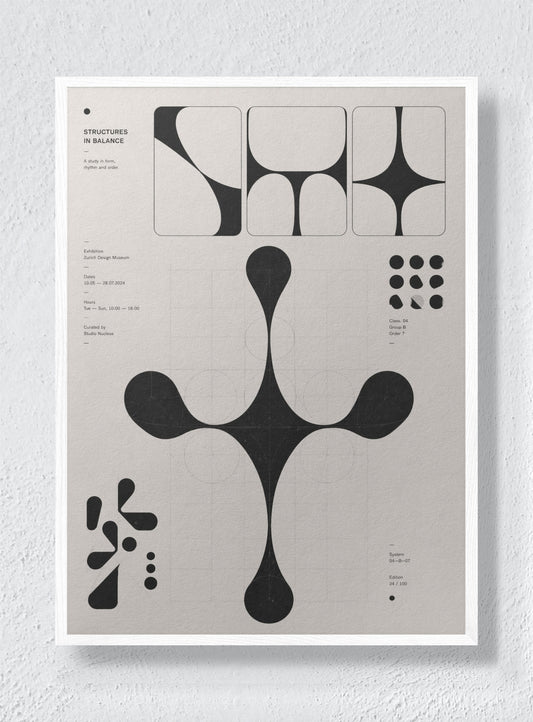 ABSTRACT GEOMETRIC: - White Frame