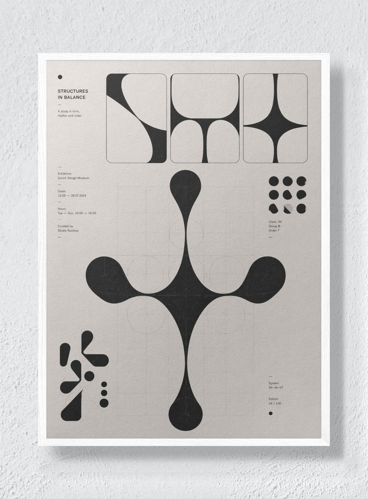 ABSTRACT GEOMETRIC: - White Frame