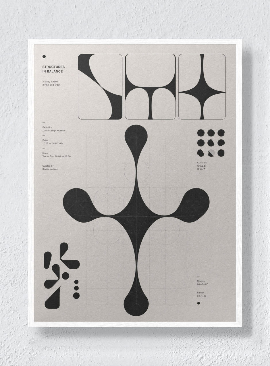 ABSTRACT GEOMETRIC: - White Frame
