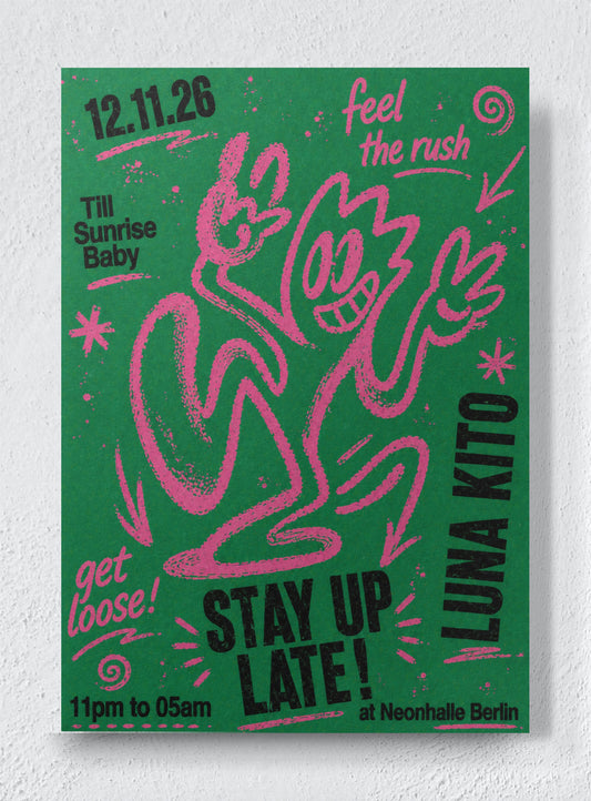 STAY UP LATE - Unframed canvas