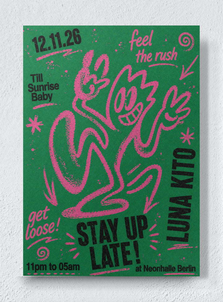 STAY UP LATE - Unframed canvas