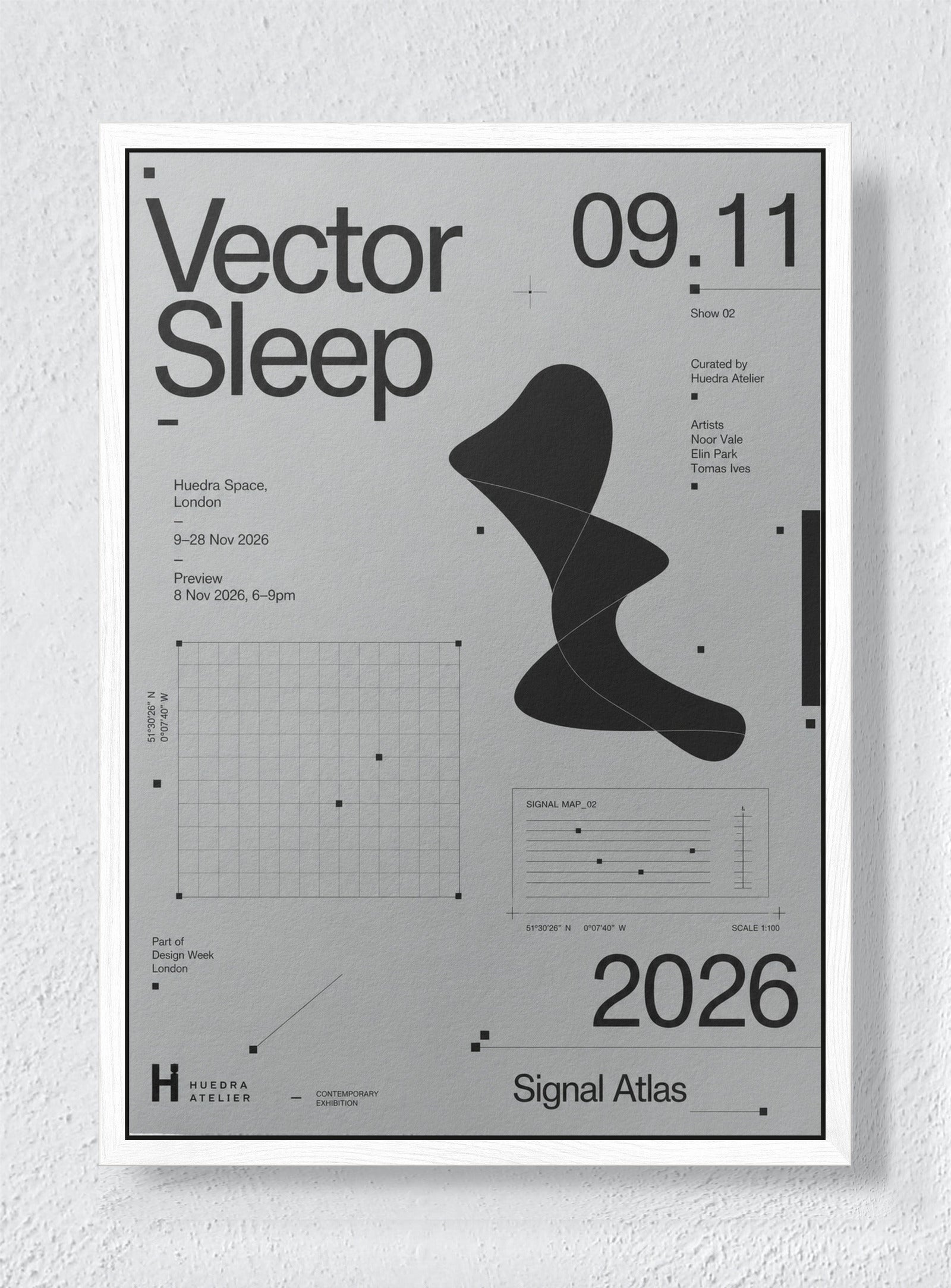 SIGNAL ATLAS 2026 - White frame canvas
