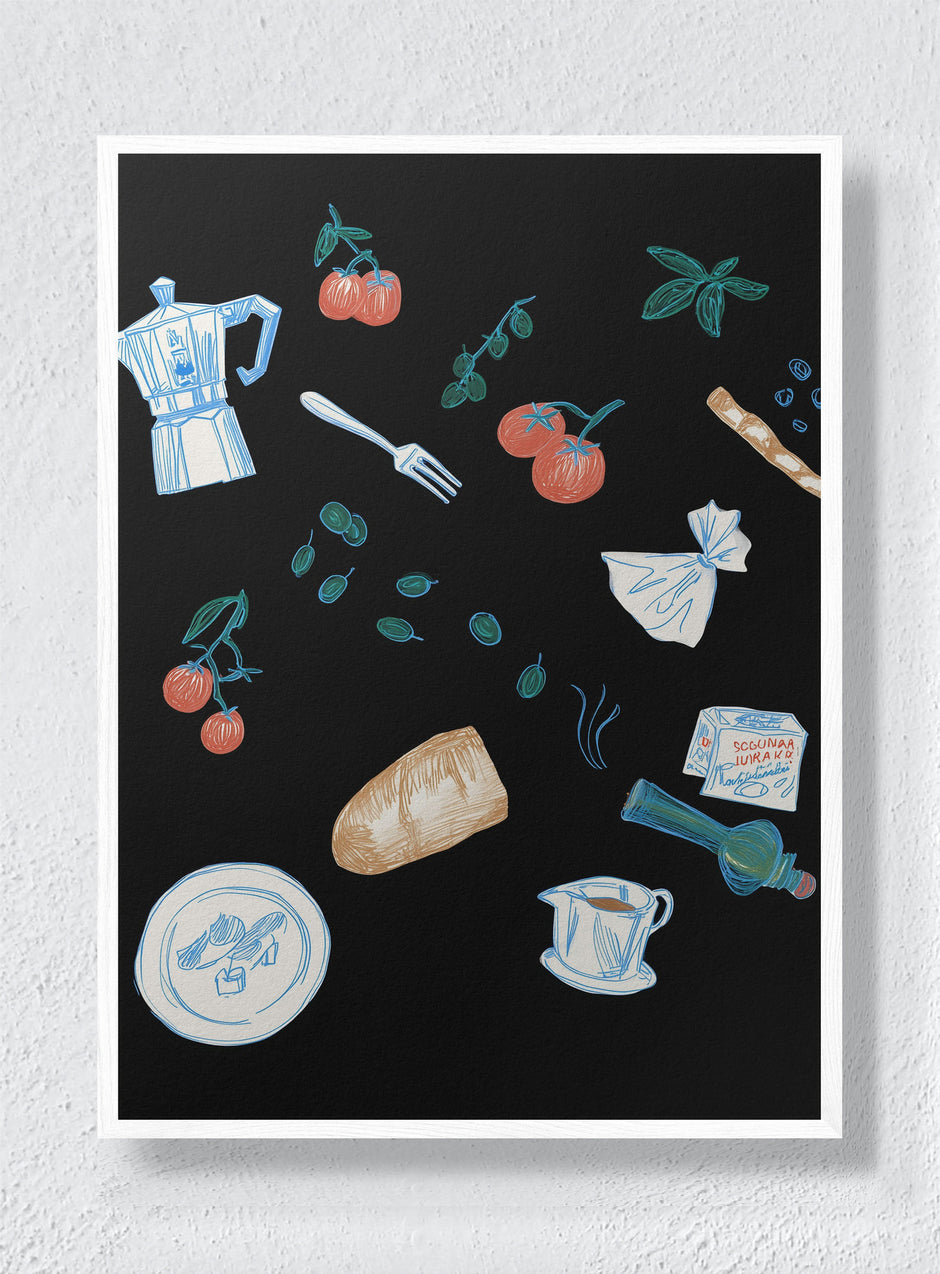 THE CULINARY COMPASS - White Frame