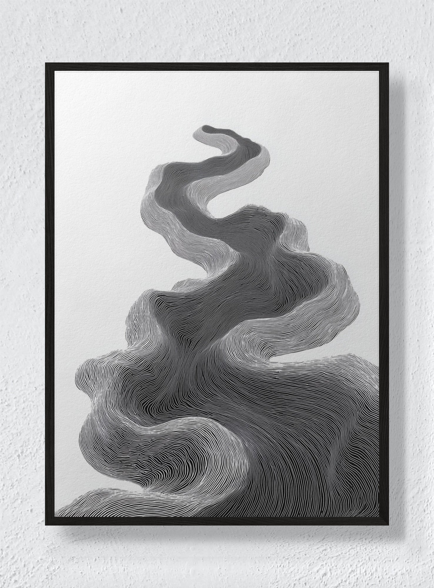 TOPOGRAPHIC FLOW - Black Frame