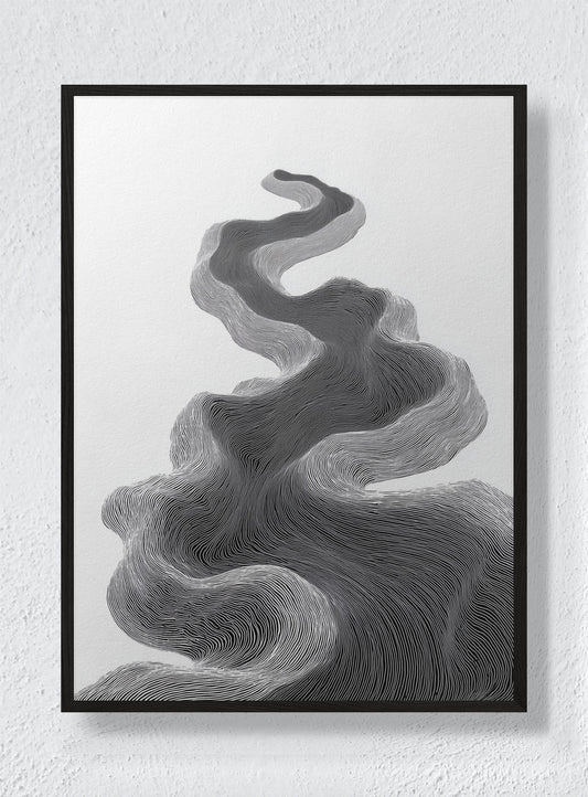 TOPOGRAPHIC FLOW - Black Frame