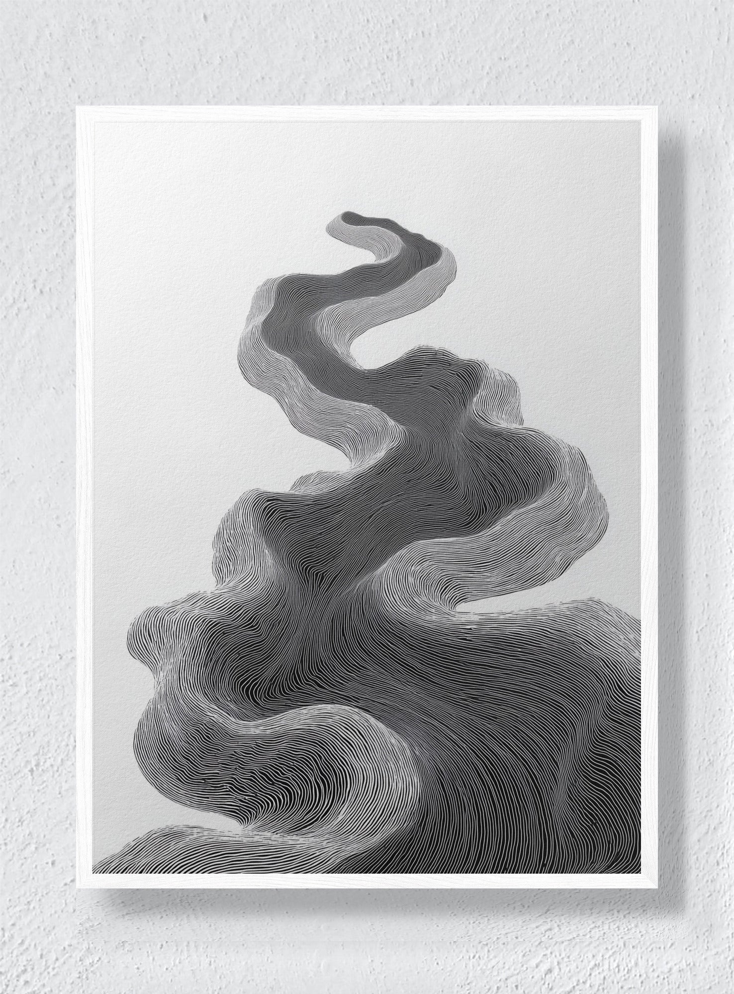 TOPOGRAPHIC FLOW - White Frame