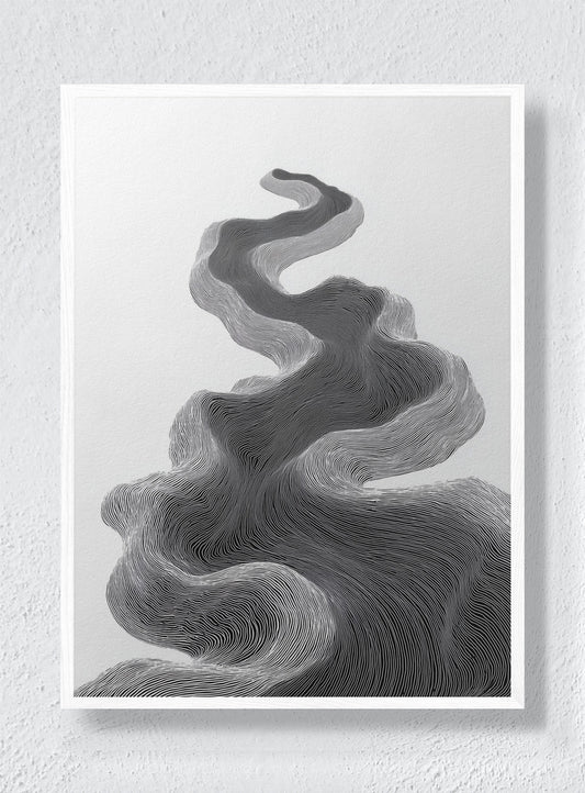 TOPOGRAPHIC FLOW - White Frame