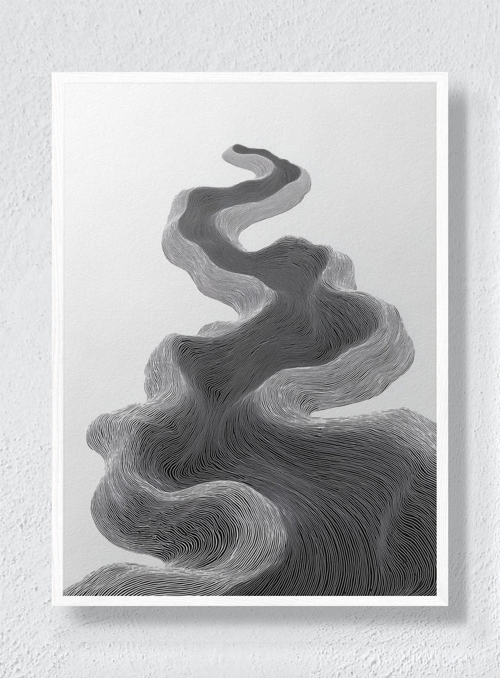 TOPOGRAPHIC FLOW - White Frame