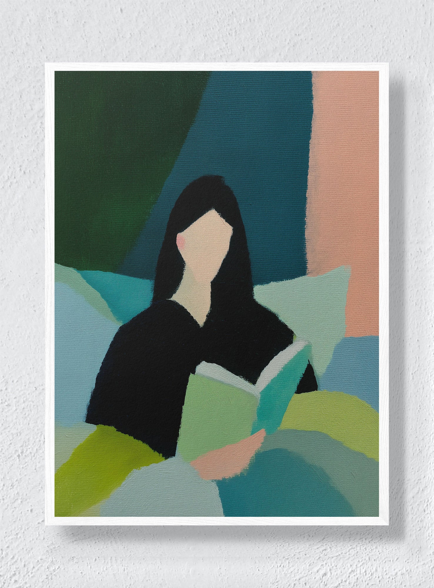 RESTFUL STUDY IN PASTEL - White Frame
