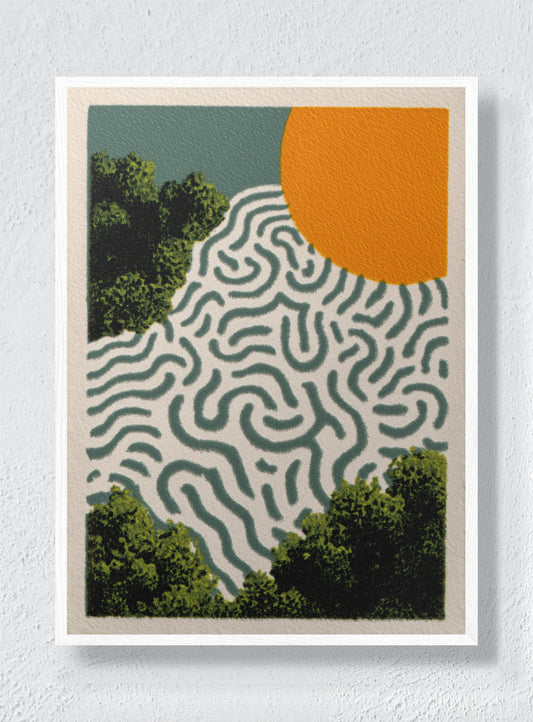 SPHERES AND UNFINISHED LANGUAGE - White Frame
