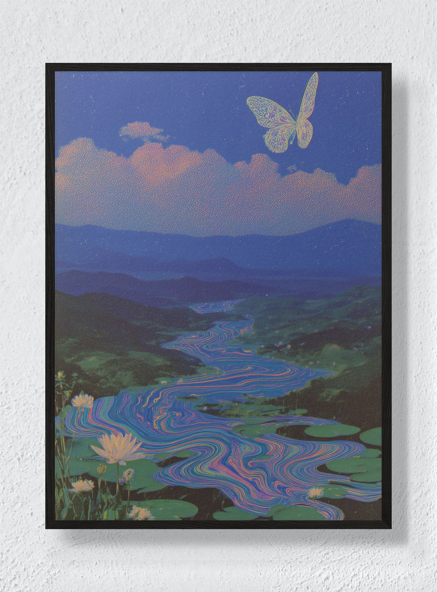 THE BUTTERFLY ABOVE THE WAKING LAND - Black Frame