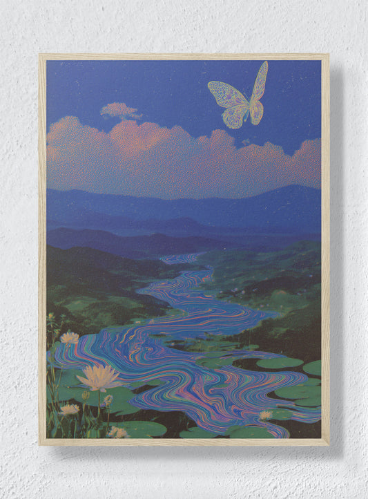 THE BUTTERFLY ABOVE THE WAKING LAND - Natural Frame