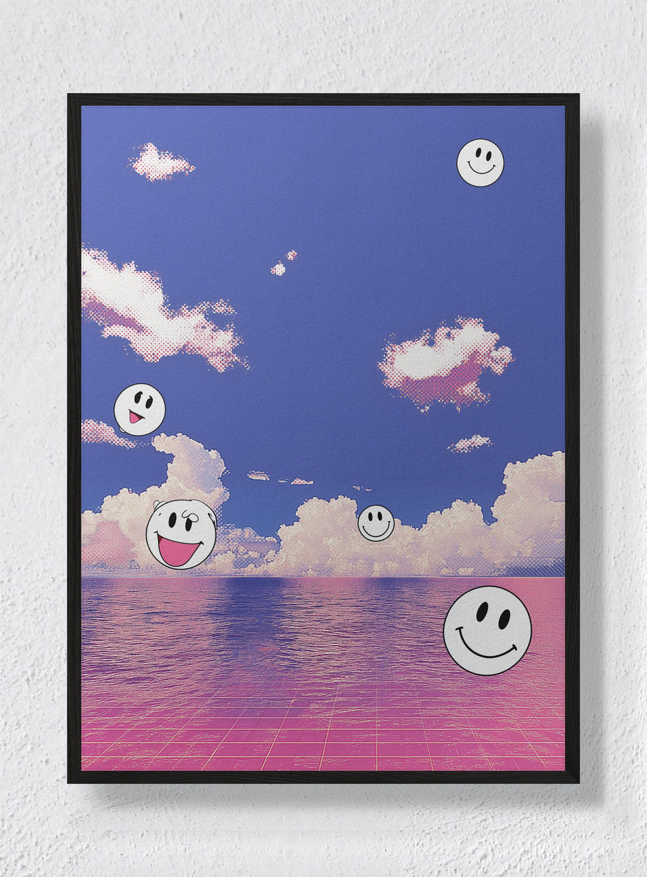 PINK SEA OF GOOD VIBES - Black Frame