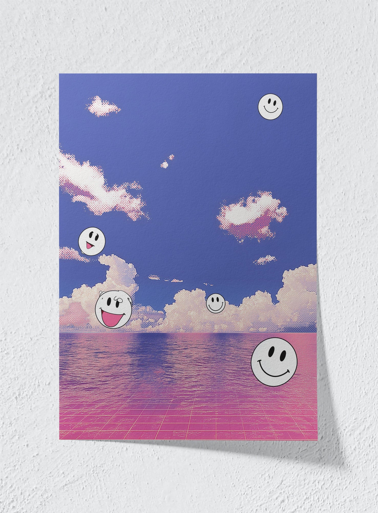 PINK SEA OF GOOD VIBES - Unframed