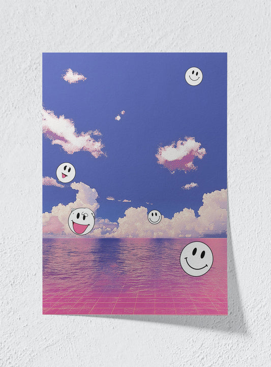 PINK SEA OF GOOD VIBES - Unframed