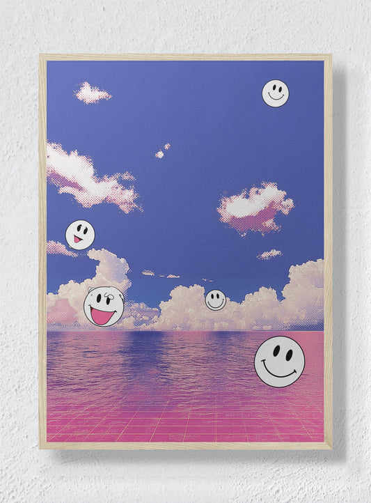PINK SEA OF GOOD VIBES - Natural Frame