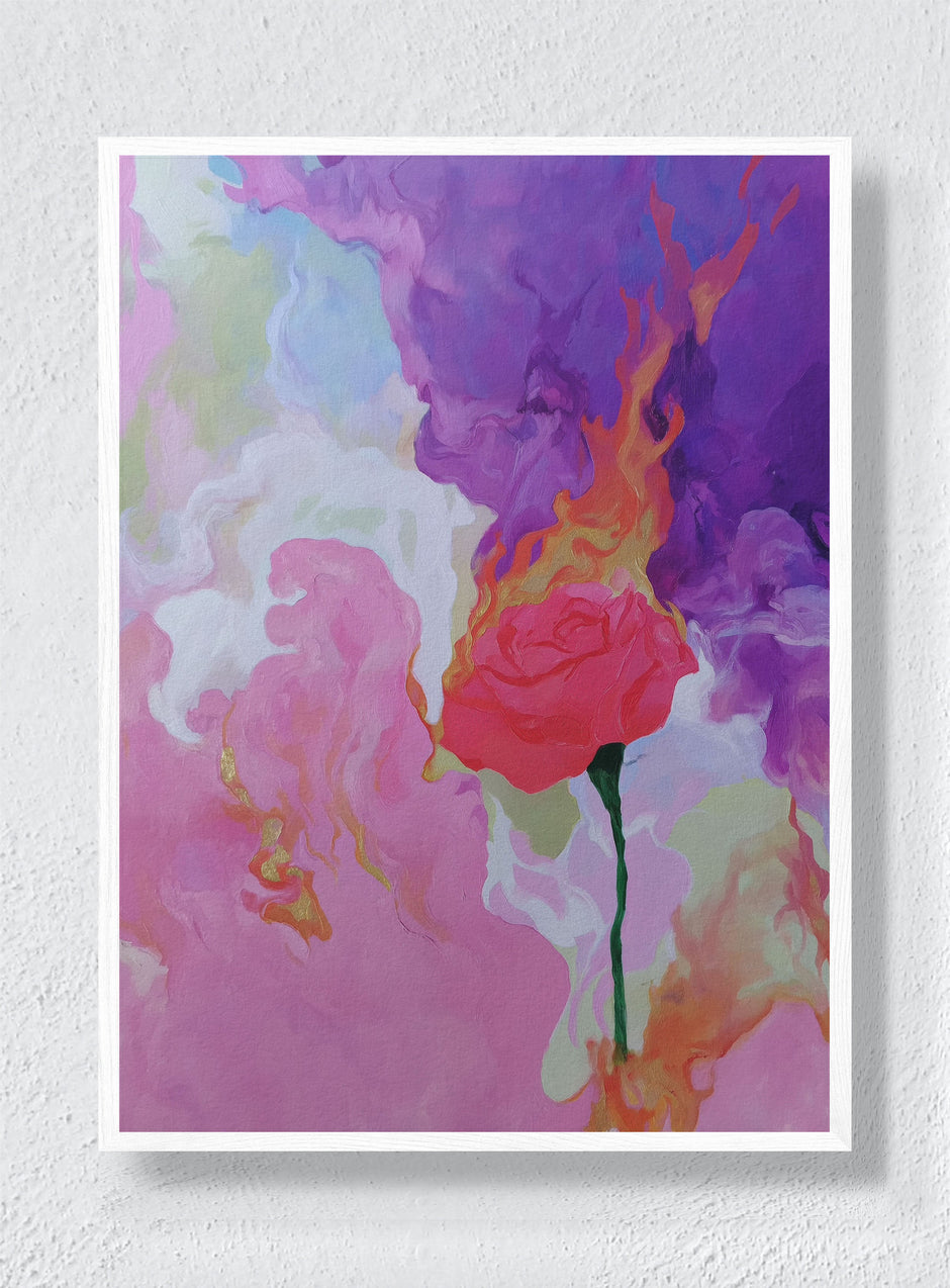 EMBER FLOWER - White Frame