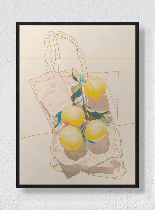 LEMONS IN A QUIET CONTAINER - Black Frame