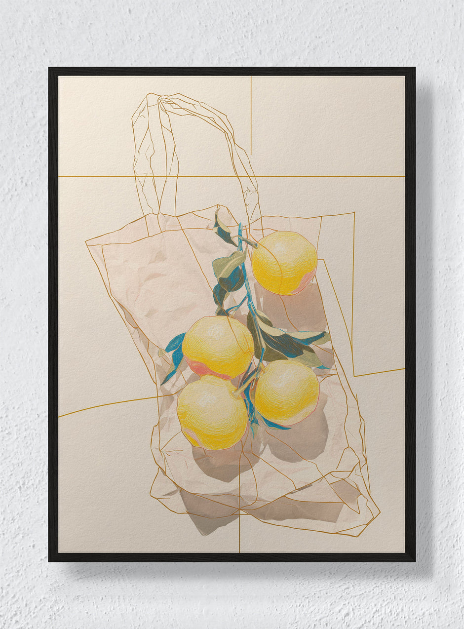 LEMONS IN A QUIET CONTAINER - Black Frame