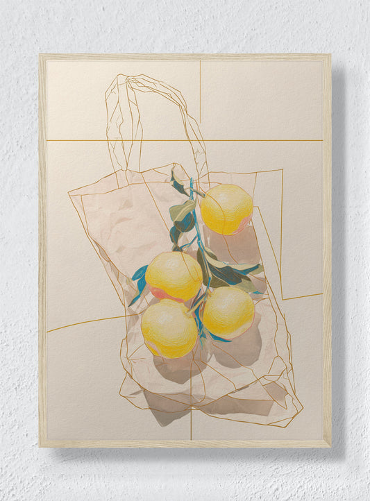 LEMONS IN A QUIET CONTAINER - Natural Frame