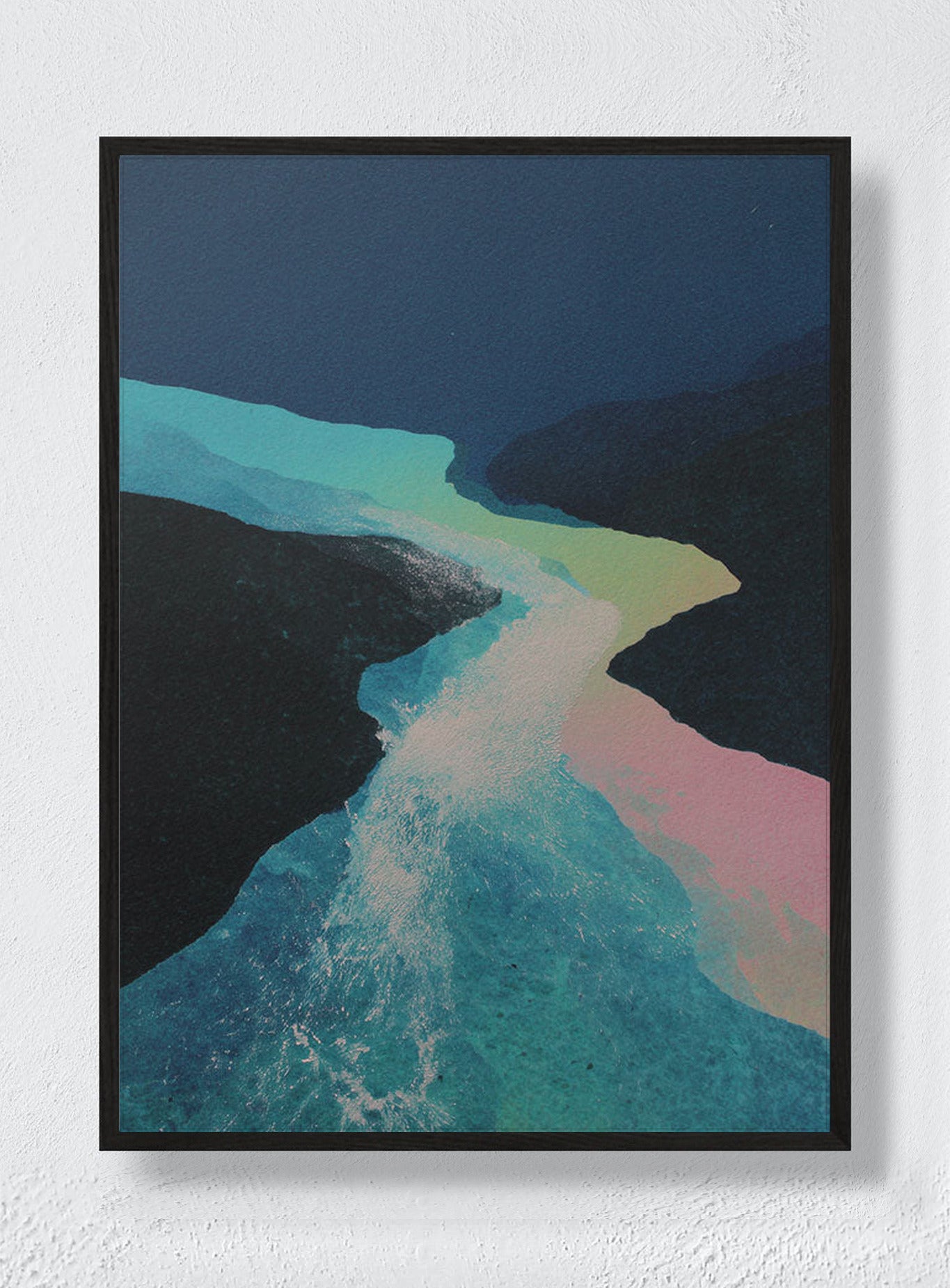 WATER TEACHING ITSELF A SHAPE - Black Frame
