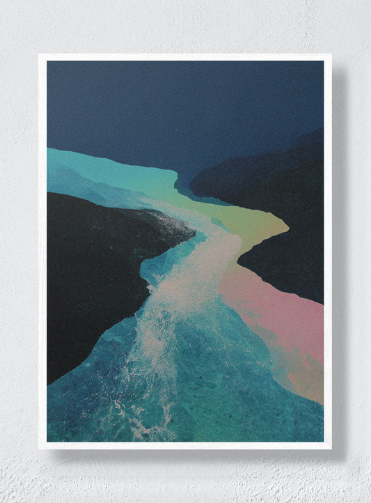 WATER TEACHING ITSELF A SHAPE - White Frame