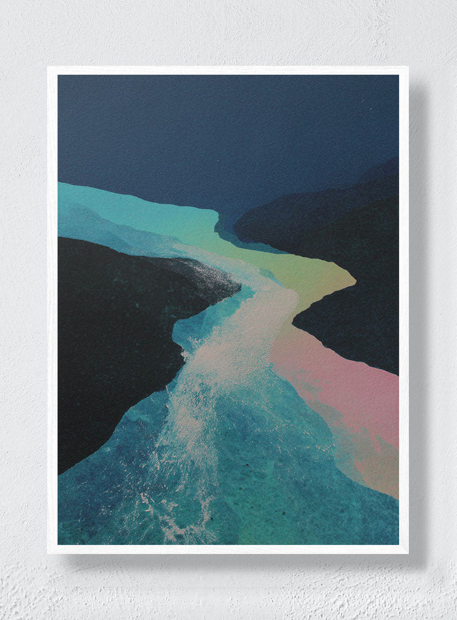 WATER TEACHING ITSELF A SHAPE - White Frame
