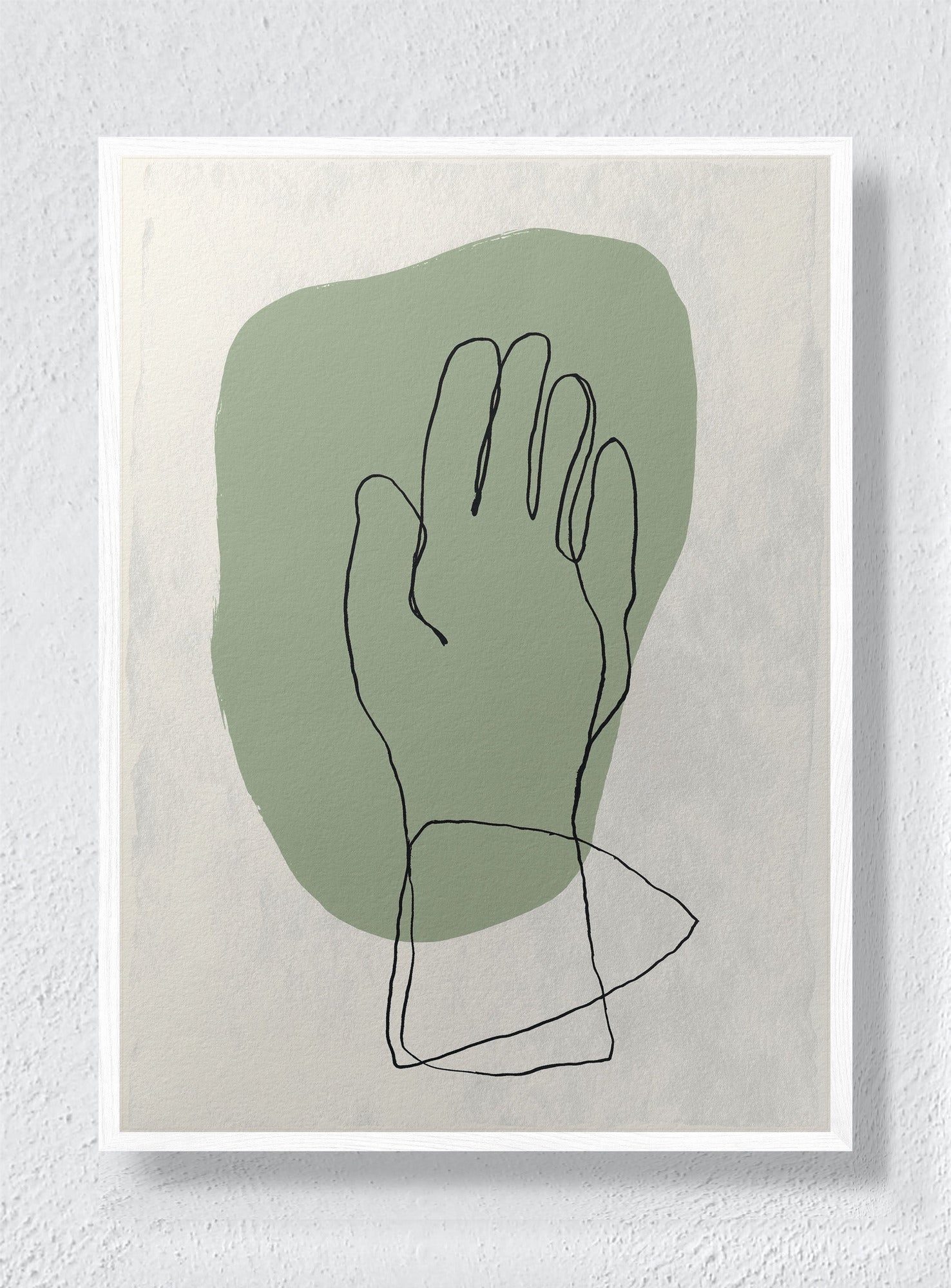 LINE AND LEAF - White Frame
