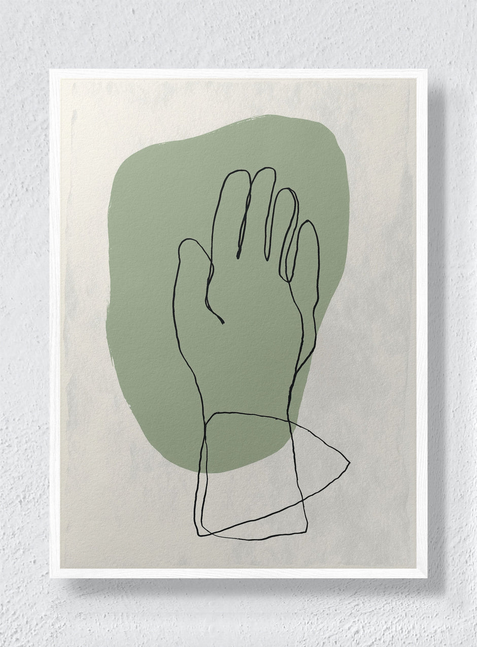 LINE AND LEAF - White Frame