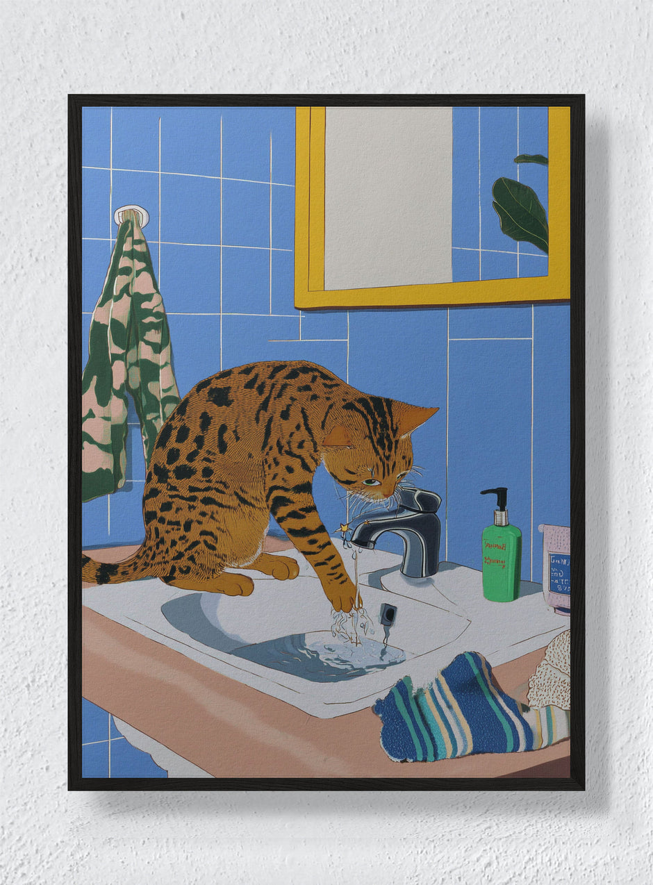 THE FELINE FOUNTAIN - Black Frame